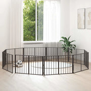 Cancello per cani 10 pcs Nero 100 x 60 cm Acciaio zincato