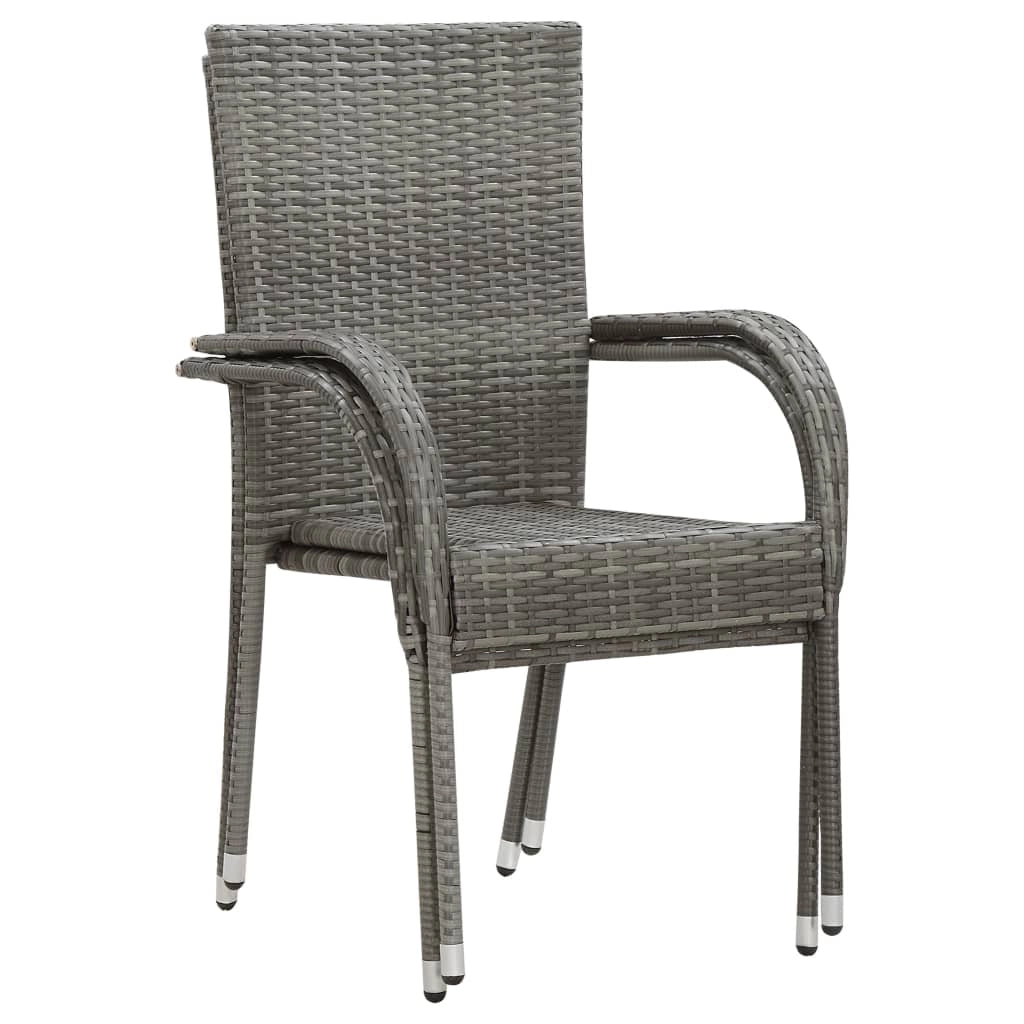 Set da pranzo da giardino per esterni 3 pezzi mobili grigi 02_0013620
