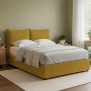 Wetherby, Letto Matrimoniale Sfoderabile Made in Italy, Giallo Ocra