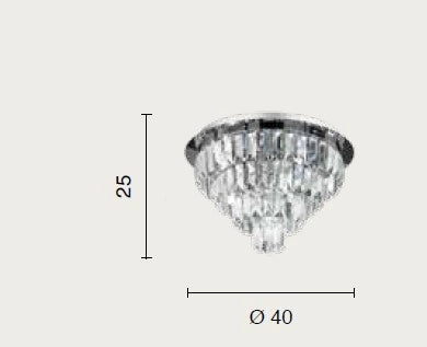 PLAFONIERA CASTLE 9 LUCI ATTACCO G9 PICCOLA SILVER D.40CM