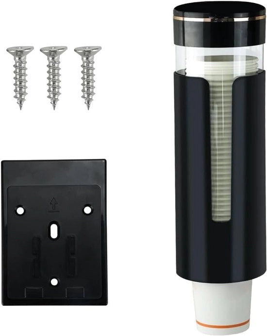Dispensatore di bicchieri con pulsante a un tocco - Ospite per bicchieri in plastica anti-impollinante per bicchieri in carta e plastica - Raccoglitore di bicchieri per ufficio e ristorante
