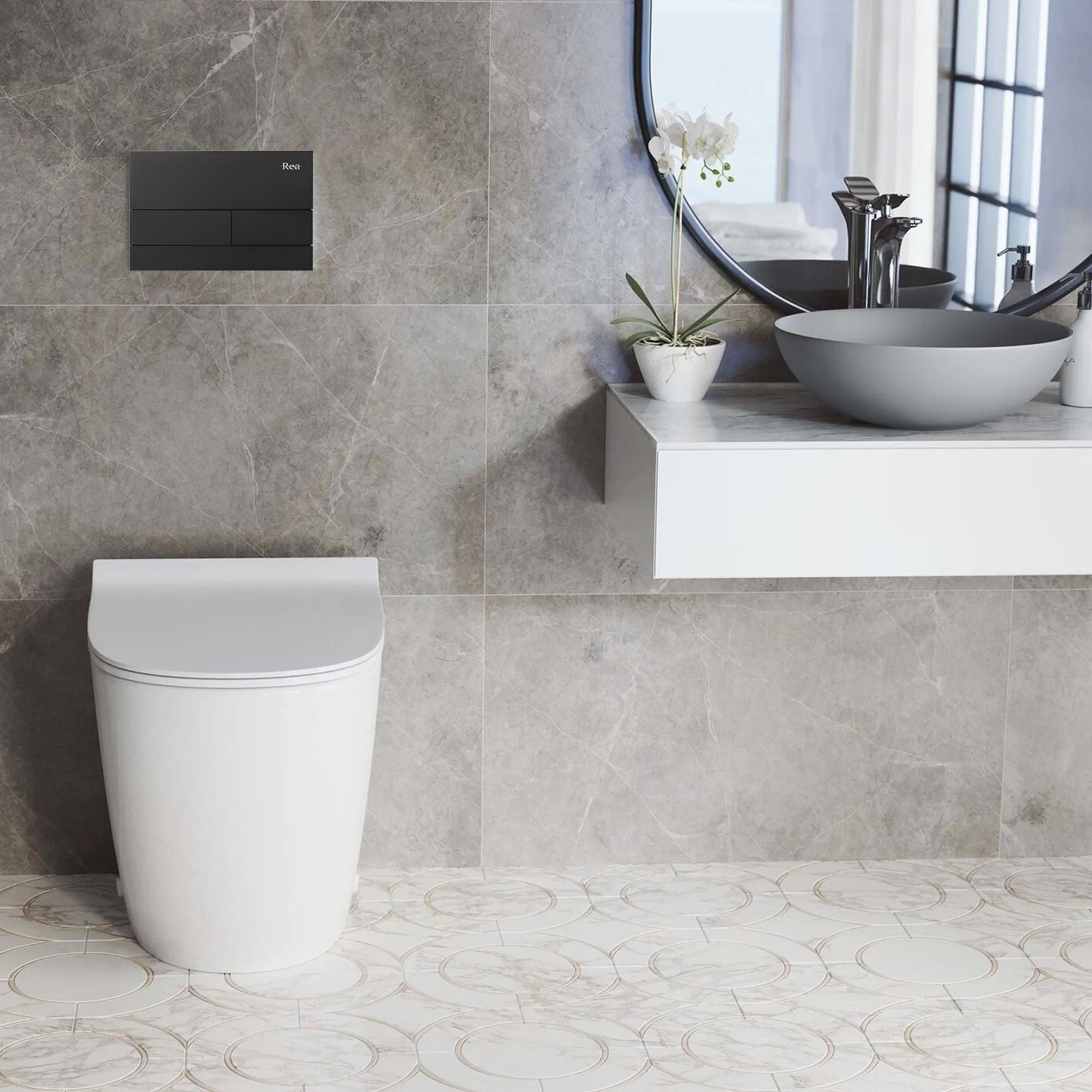 Pulsante Per Supporto Set Da Incasso Wc K011a-q Rea T Black Matt