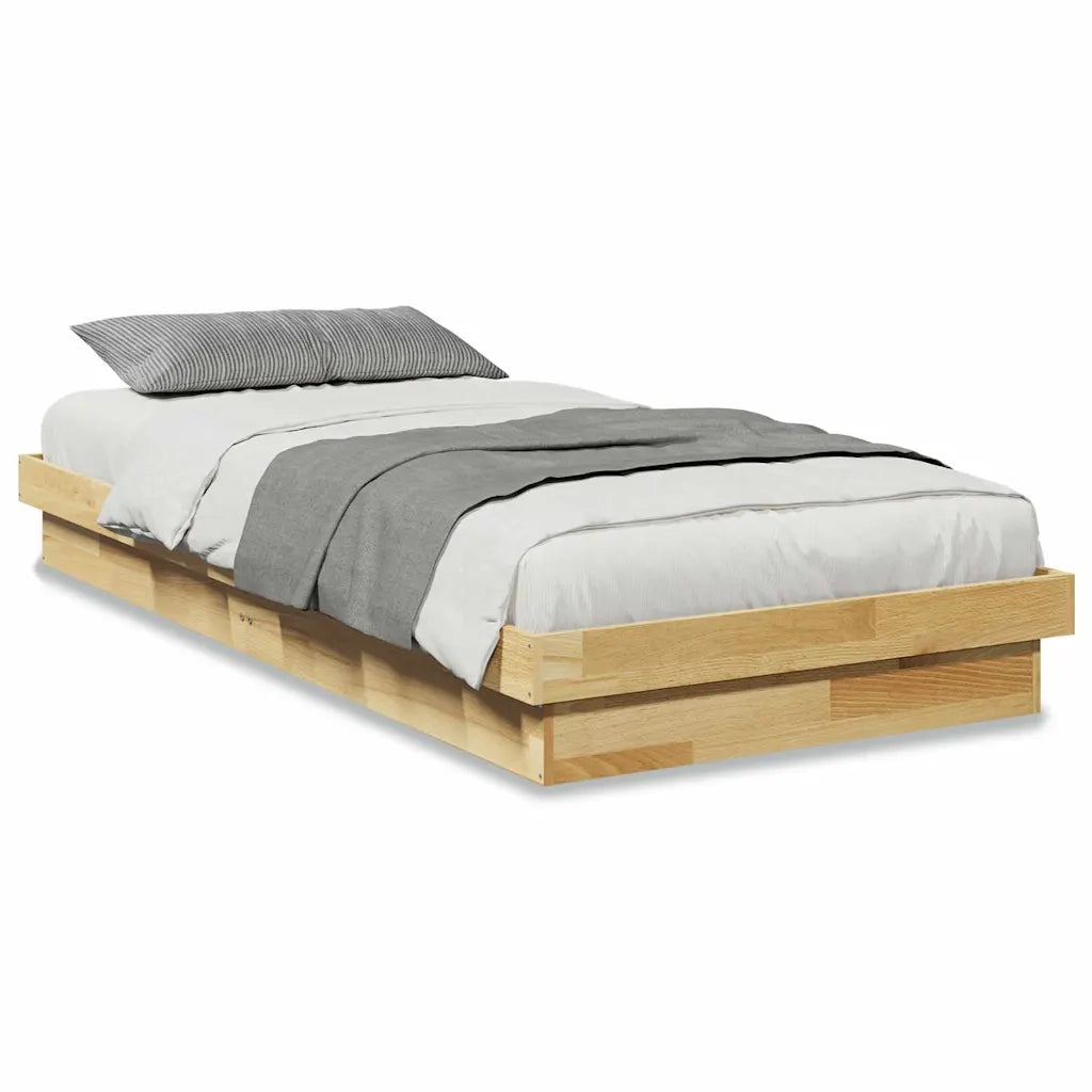 Struttura Letto Senza Materasso 75x190 cm in Legno di Rovere 851973