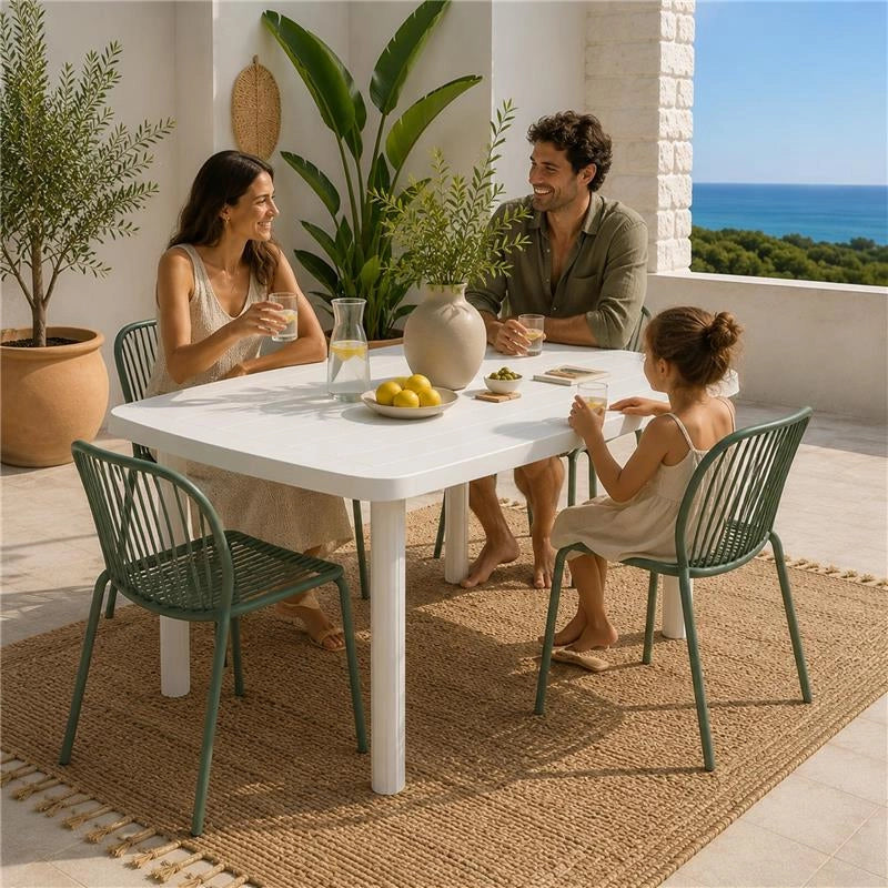 MAURY'S TAVOLO FARO DA ESTERNO 137 X 85 X H72 IN COLORE BIANCO