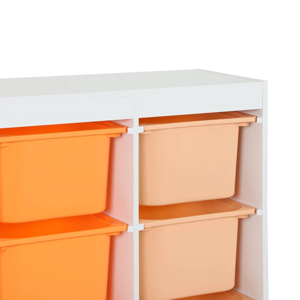 Mobile per bambini con 6 scatole colorate, arancione