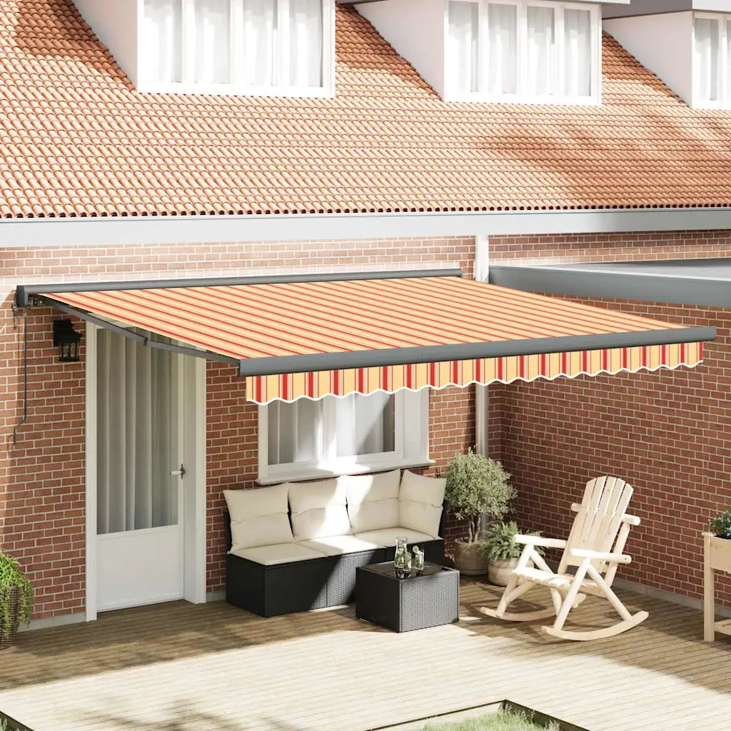 vidaXL Tenda Retrattile giallo e arancione 400 × 300 cm