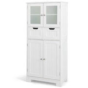 Mobiletto da bagno 60 x 30 x 128 cm moderno e spazioso mobile contenitore in MDF bianco 20_0012764