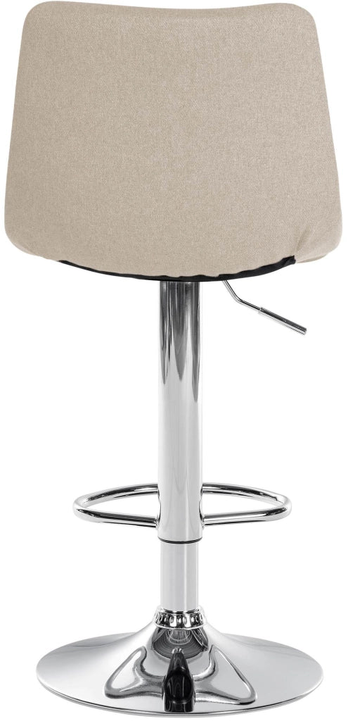 Sgabello Jerry in tessuto crema,cromo