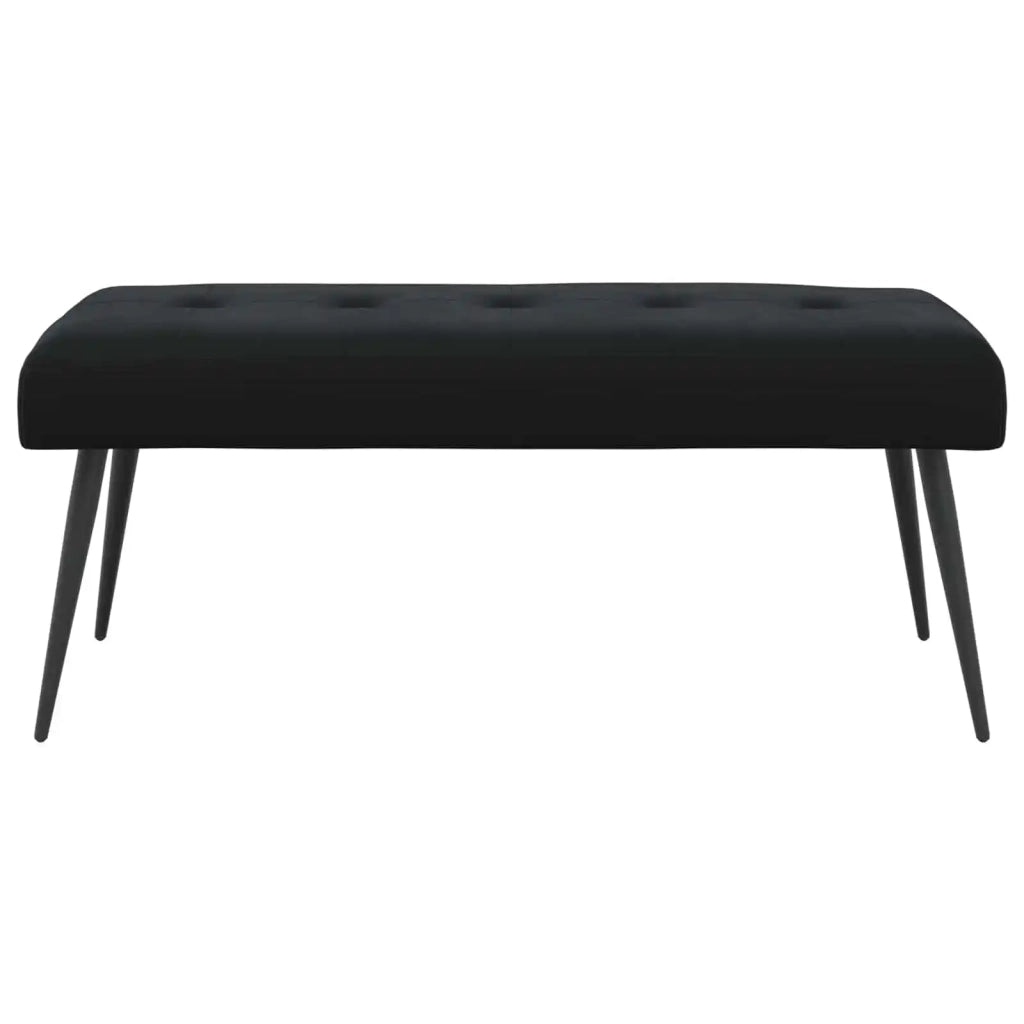 Panchina con bottoni imbottiti Nero 110 x 40 x 46 cm Velluto 42038535