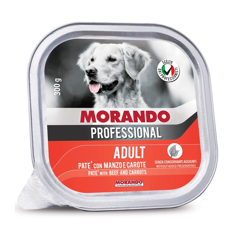 CIBO CANE MORANDO VSC 300 G PATE MANZO CAROTE- 18,0 pz