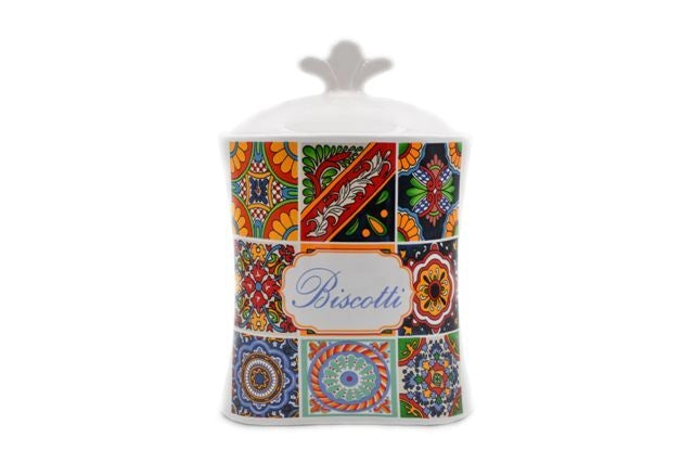 Barattolo Contenitore Biscottiera in Ceramica da Cucina Decoro Sicily