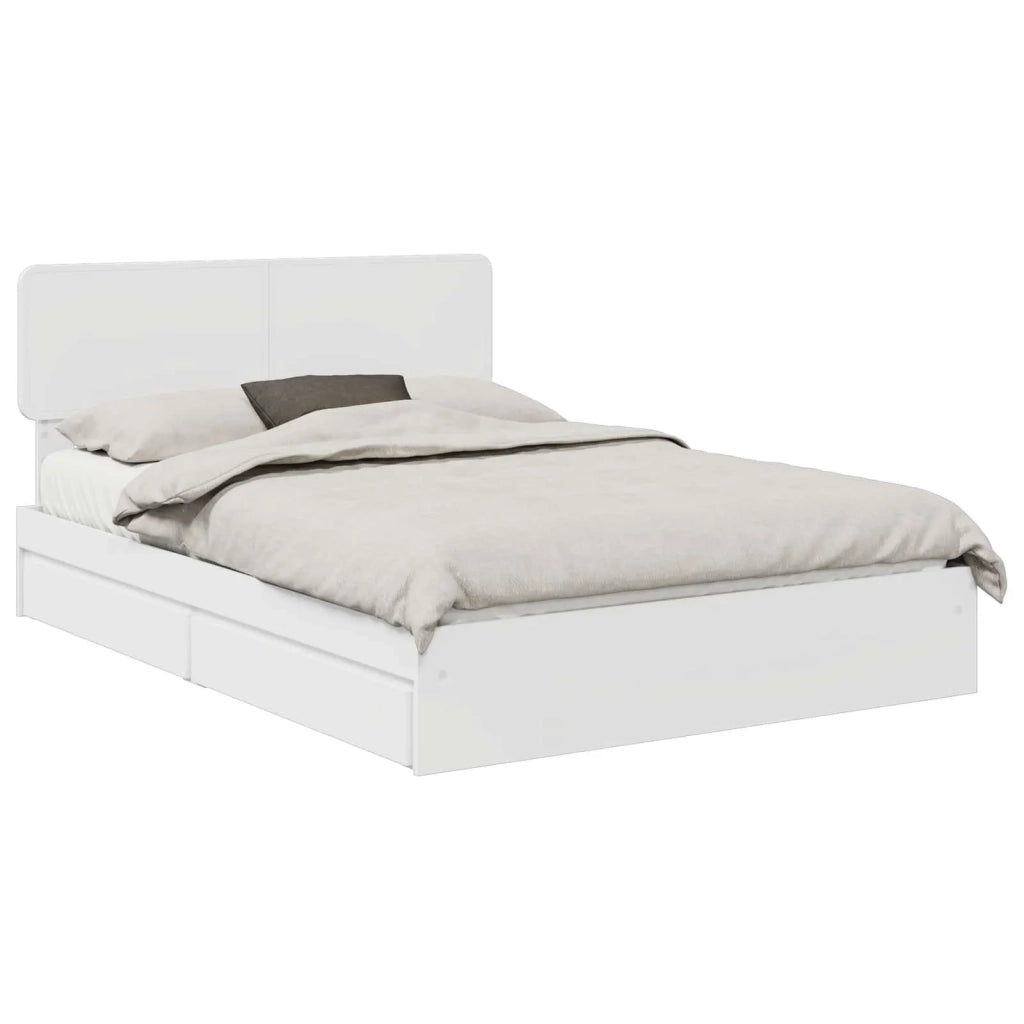 Letto con Contenitore Bianco 140 x 200 cm Legno multistrato