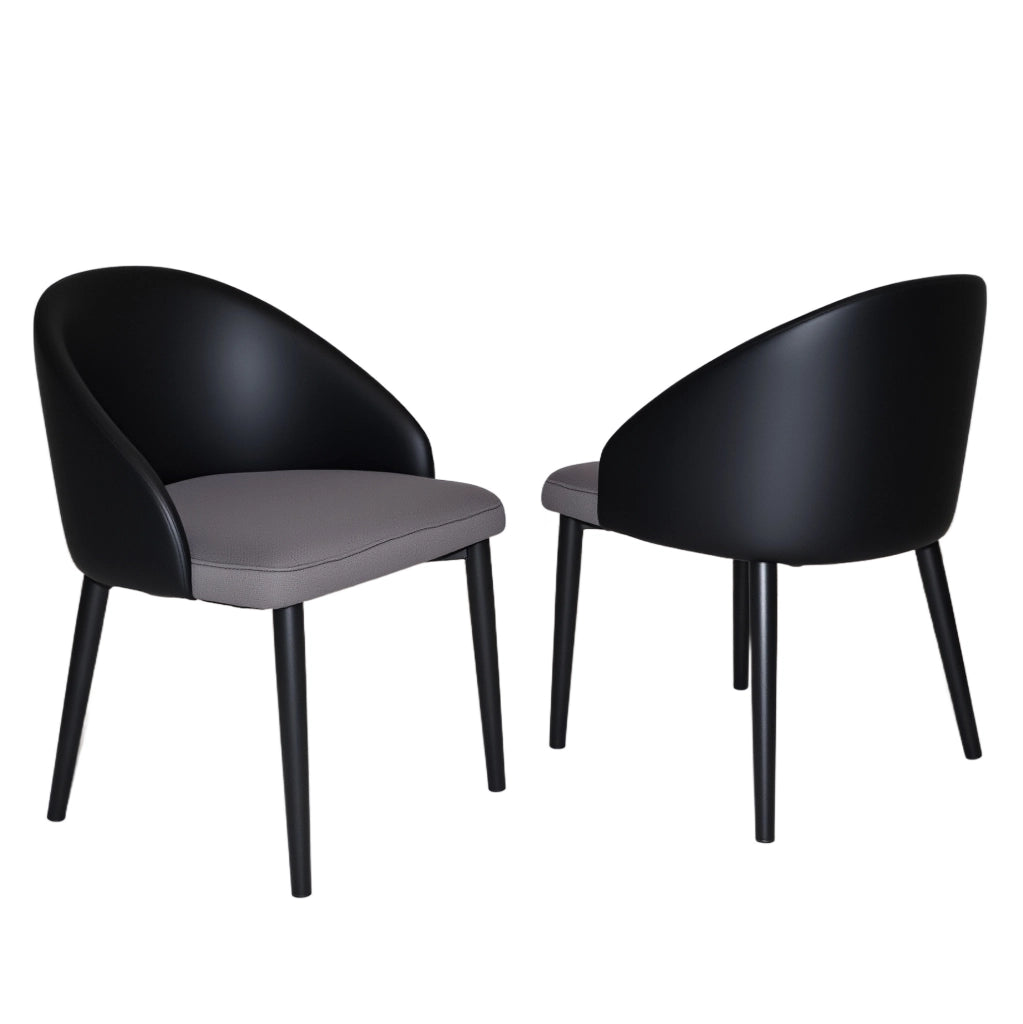 Sedia da pranzo 43x46x74 cm grigia – schienale ergonomico, set da 2