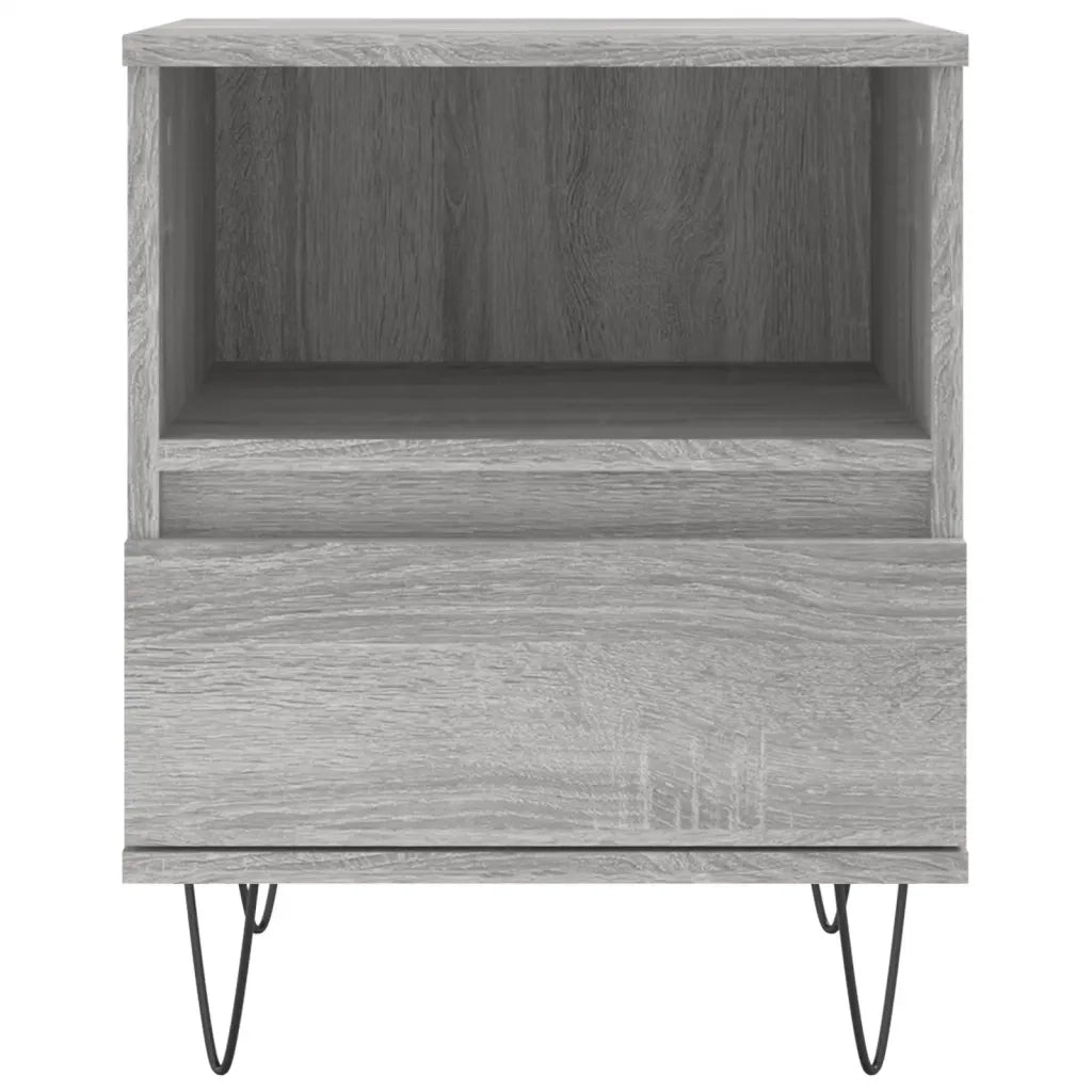 Comodino-Tavolino da notte Grigio Sonoma 40x35x50 cm in Legno Multistrato 750211