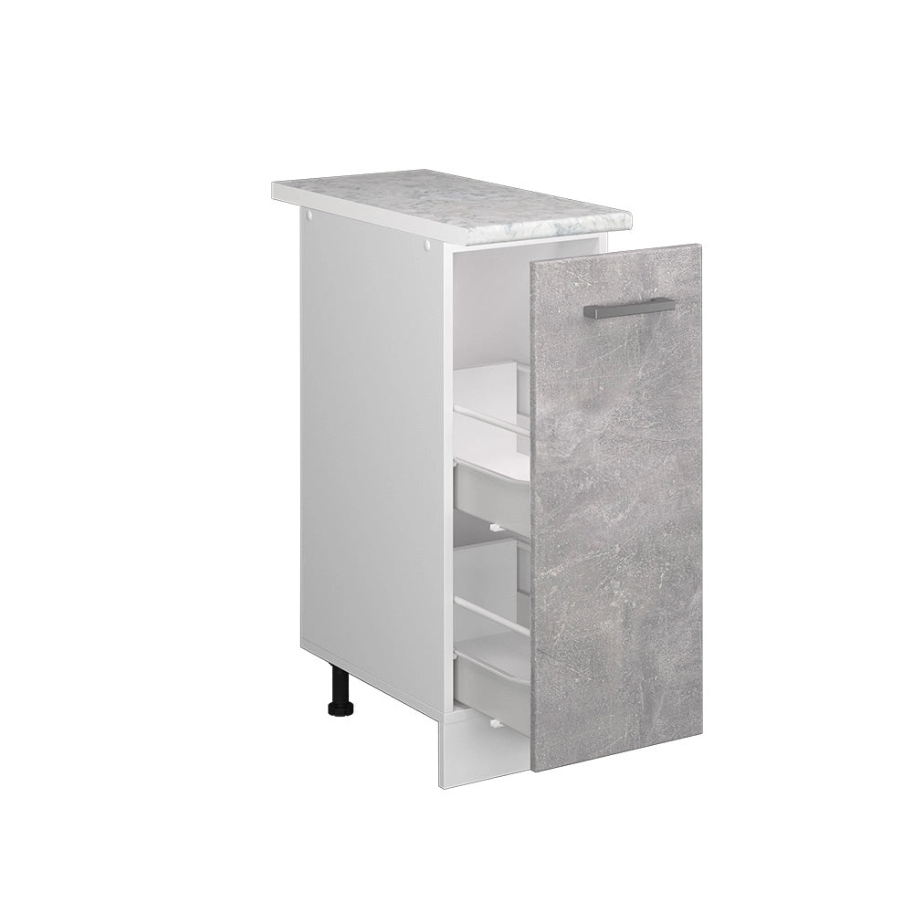 Vicco Base universale Calcestruzzo 30 cm con anta, con piano di lavoro
