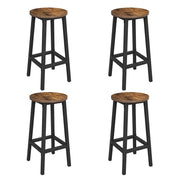 Set di 4 sgabelli alti da bar sedie da cucina struttura in acciaio altezza 65 cm montaggio facile stile industriale marrone 12_0007765