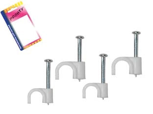 CHIODINI FISSACAVO IN PLASTICA BIANCA IN BLISTER- - mm.5-6, in bl.30 pz. - 12 blister