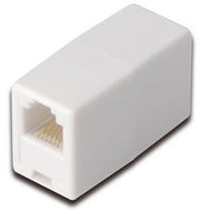 Adattatore 6 poli femmina/femmina - In plastica, contatti in nickel - Colore bianco