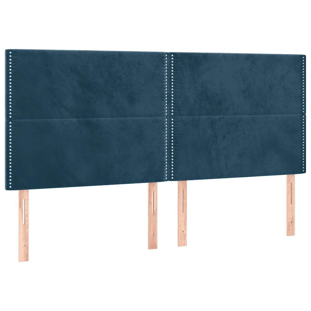 Letto a Molle con Materasso e LED Blu Scuro 160x200 cm 3136075