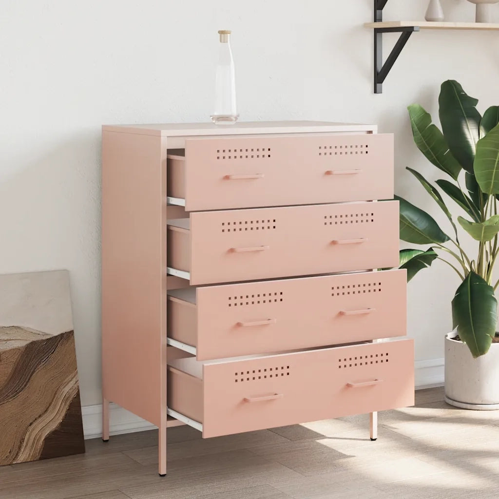 vidaXL Credenza Rosa 68x39x89 cm in Acciaio