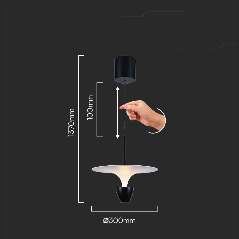 Lampada a sospensione LED V-TAC VT-7832 9W 3000K bianco/nero