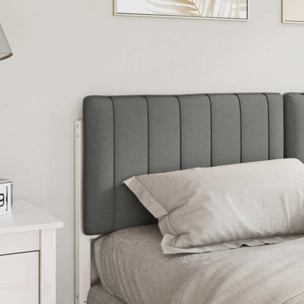 Testiera imbottita-Testiera con Cuscini-Testata Bianco e grigio chiaro 150 cm Pino massello 696993