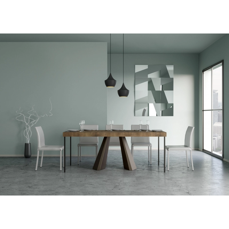 Consolle allungabile 90x40/196 cm Diamante Small Premium telaio Orso - Noce