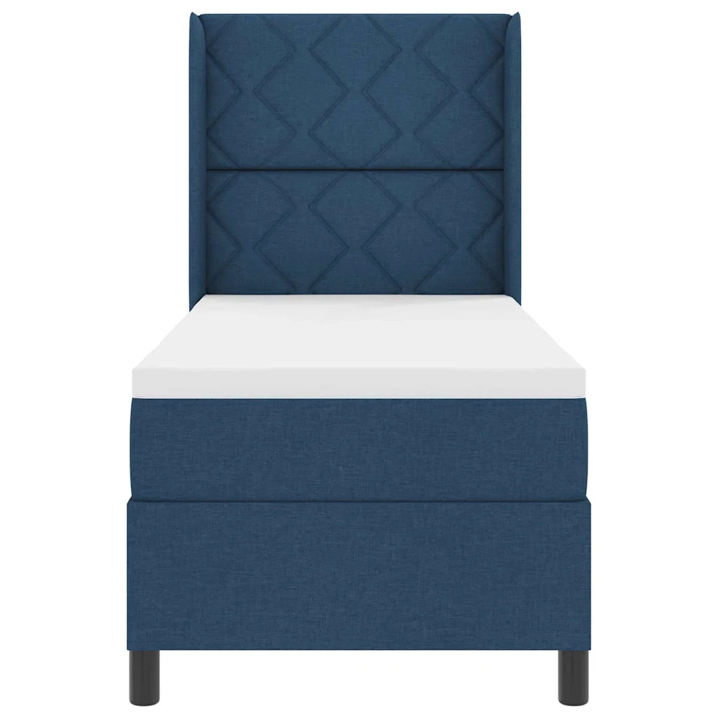 Letto a molle con cuscino con testiera Blu 190 x 90 cm Tessuto 3341685