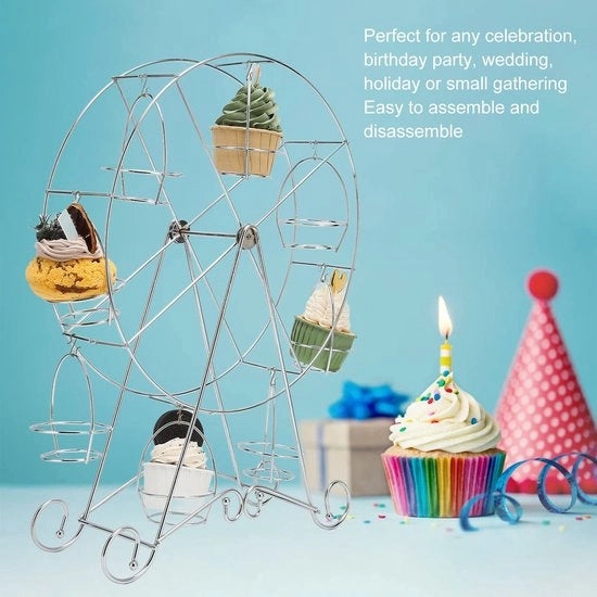 Sostegno per Display in Acciaio Inossidabile - Grande Tazza per Torta - Supporto per Cupcake - Riciclabile - Leggero - Per 8 Cupcake