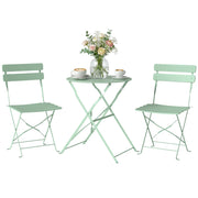 Set da giardino pieghevole ¨C zephmum ¨C 2 sedie, tavolo rotondo, metallo verde