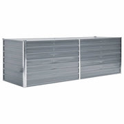 Fioriera rialzata per piante e fiori acciaio zincato 240 x 80 x 77 cm grigio 02_0001105