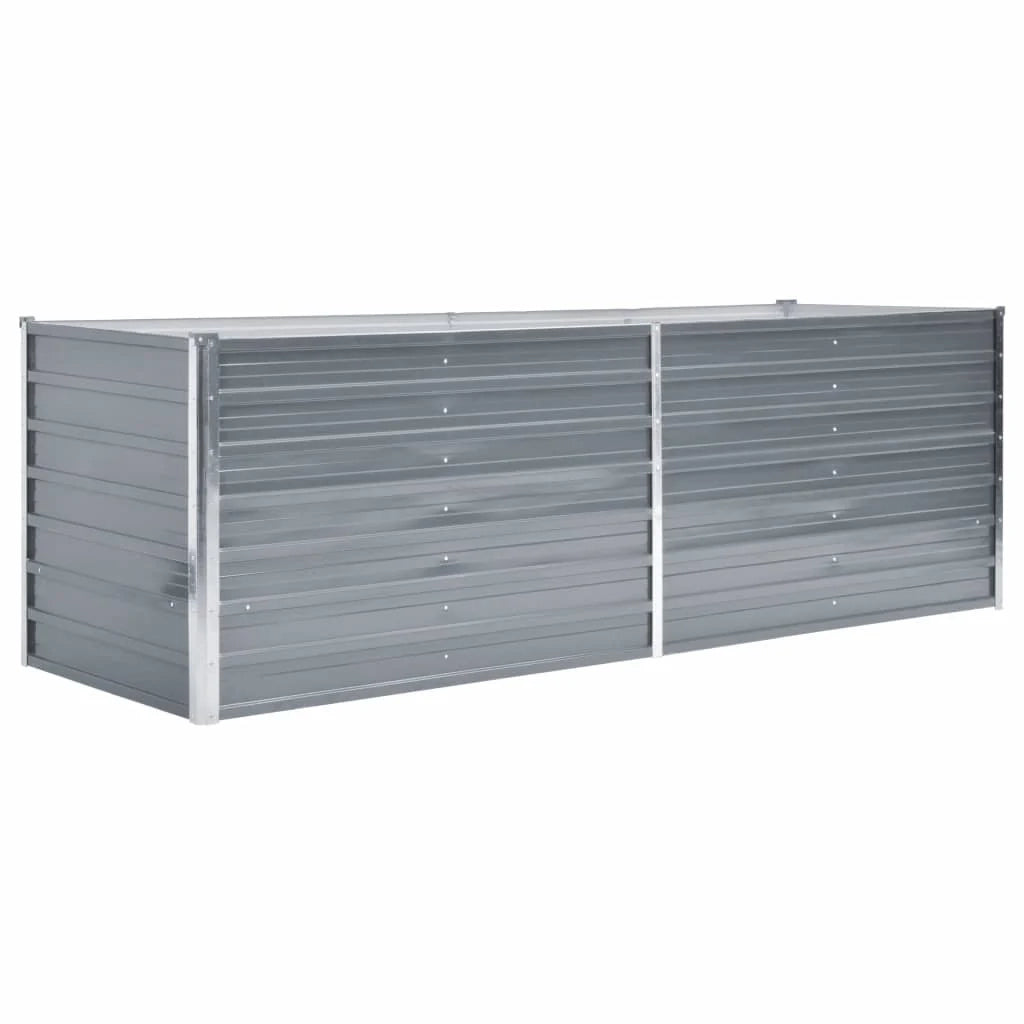 Fioriera rialzata per piante e fiori acciaio zincato 240 x 80 x 77 cm grigio 02_0001105