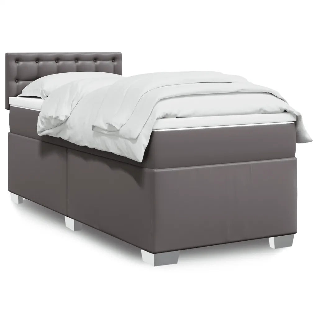 Giroletto a Molle con Materasso Grigio 100x200 cm in Similpelle 3288410