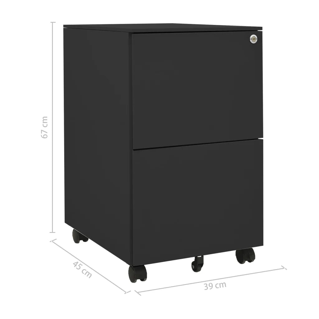 Schedario Mobile Antracite 39x45x67 cm in Acciaio cod mxl 56004