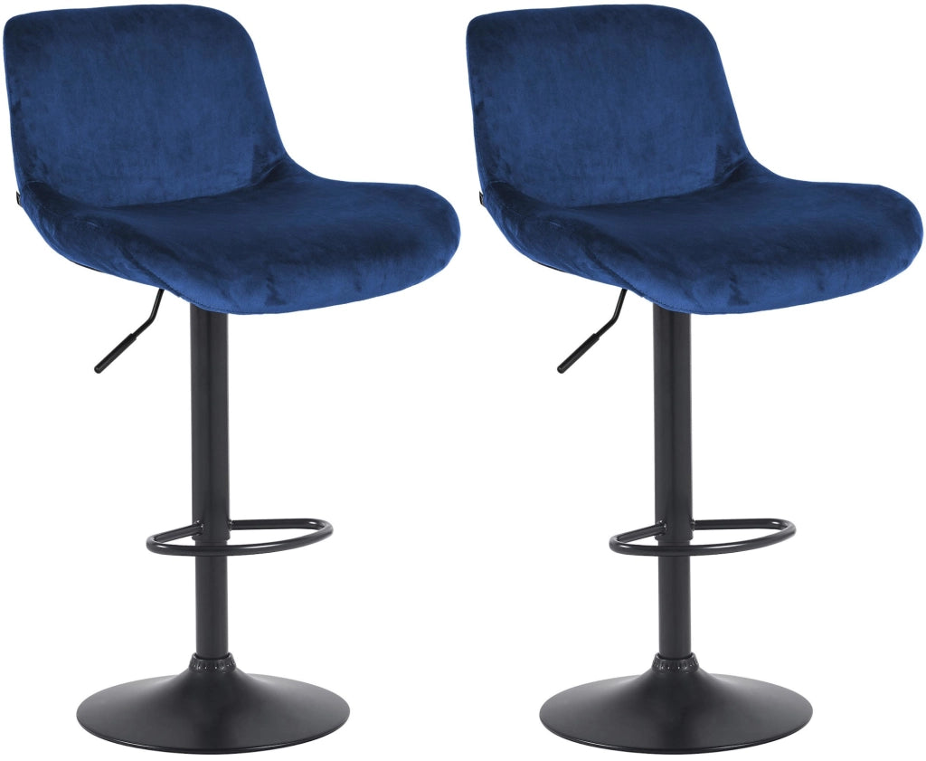 Set di 2 sgabelli da bar Solon velluto nero 1