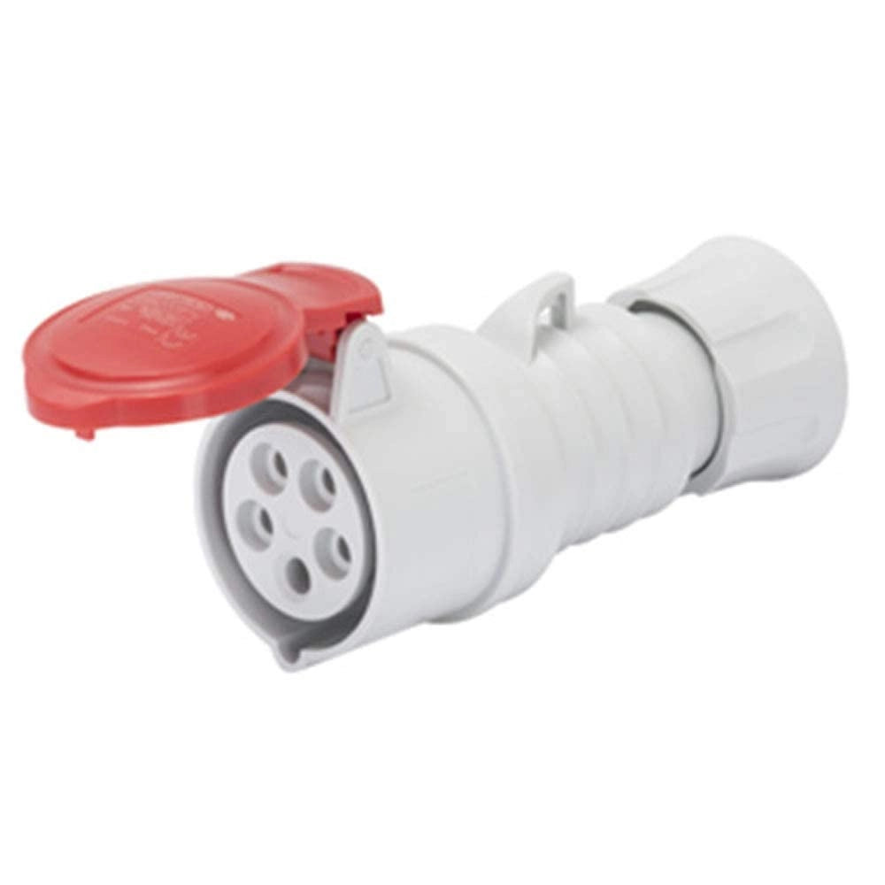Presa mobile diritta industriale rossa 3p+t 16a trifase 380v ip44 gw62008h