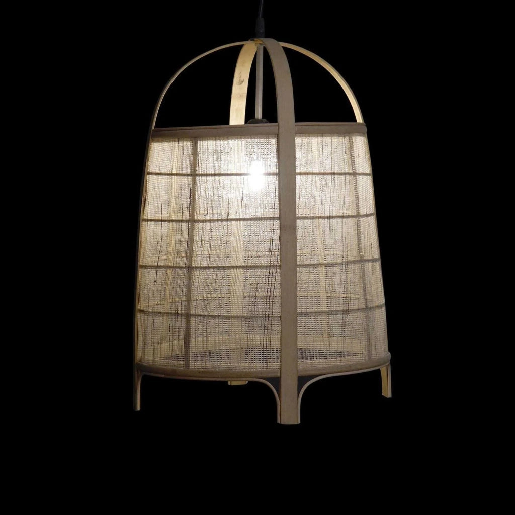 LÚZETE - LAMPADA DA SOFFITTO KEIKO IN BAMBÙ NATURALE E LINO