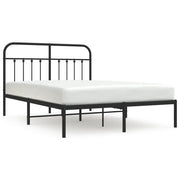 Letto matrimoniale | Letto per adulti | Giroletto con Testiera in Metallo Nero 140x200 cm