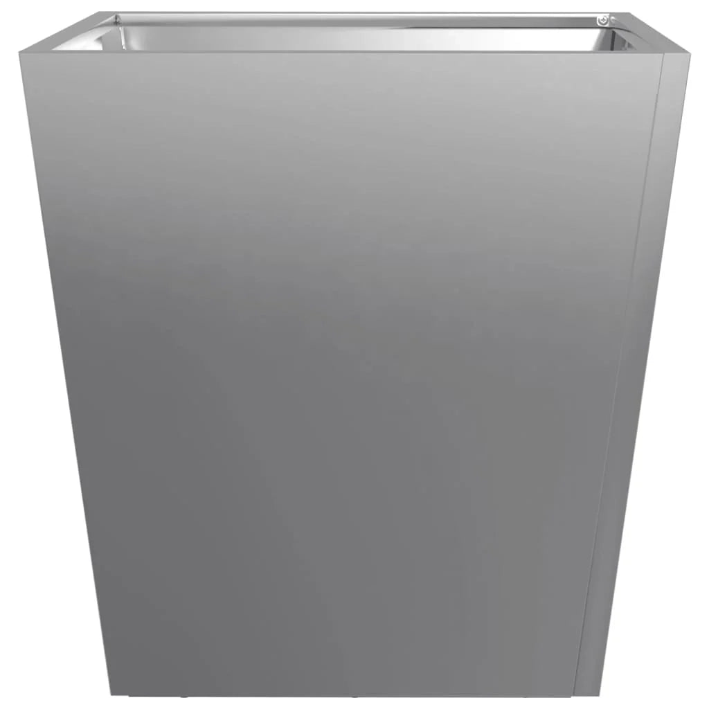 Fioriera rialzata per piante fiori terrazza giardino 40 x 40 x 40 cm acciaio inox grigio 02_0037546