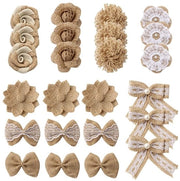 24 Stuks Fiori di Juta Artigianali - Juta Vintage