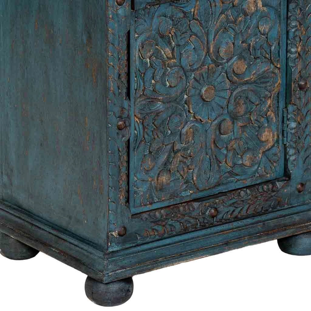 Armadio artigianale in legno blu 53x40x149h cm