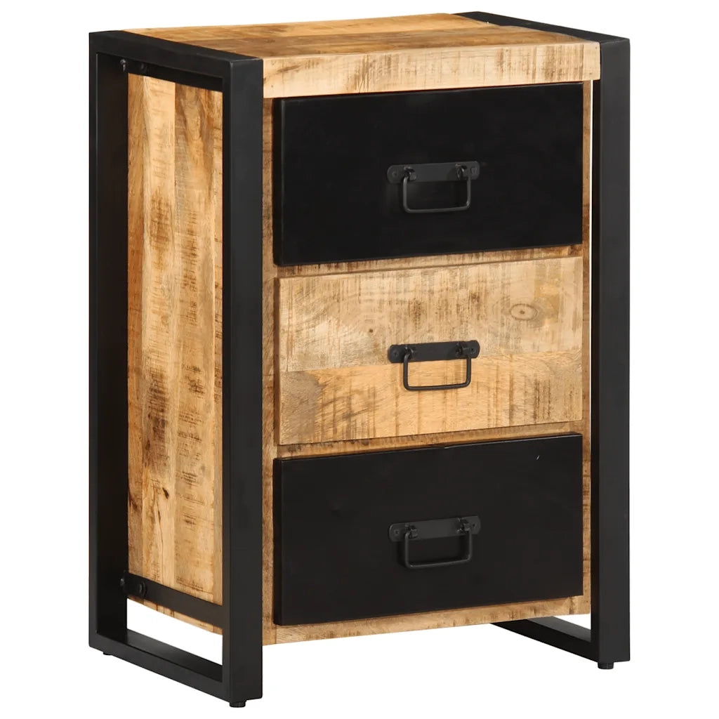 Cassettiera 50x35x70 cm in Legno Massello di Mango Grezzo 4013583