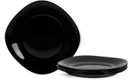 Tavolo da Cucina in Vetro Opalescente, 25,4 cm Set di Piatti per Lavastoviglie e Microonde, Set di Piatti Quadrato per 6 Persone Nero