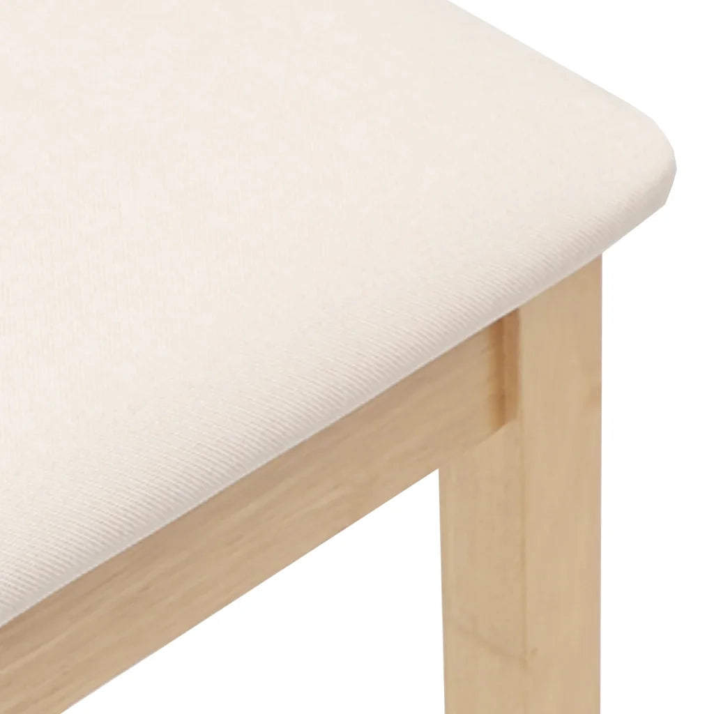 Sgabelli da Bar con Cuscini 2pz Naturale Legno Massello Hevea