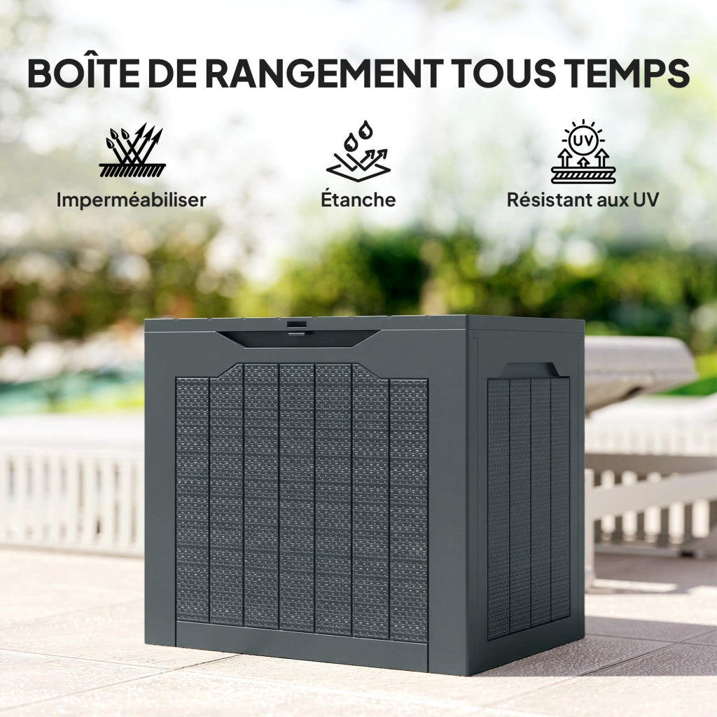 Coffre da giardino 93L ¨C zephmum ¨C 56x41x50 cm grigio scuro