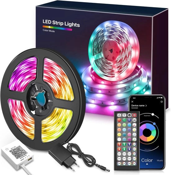 Striscia LED RGB 15M - Illuminazione Bluetooth con Comando Remoto & App - Sincronizzazione Musicale