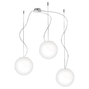 Sospensione Multipla 3 Elementi Emily Rossini Group - Vetro Satinato Bianco, 16cm x3, Attacco E14 IP20, Design Componibile ed Elegante