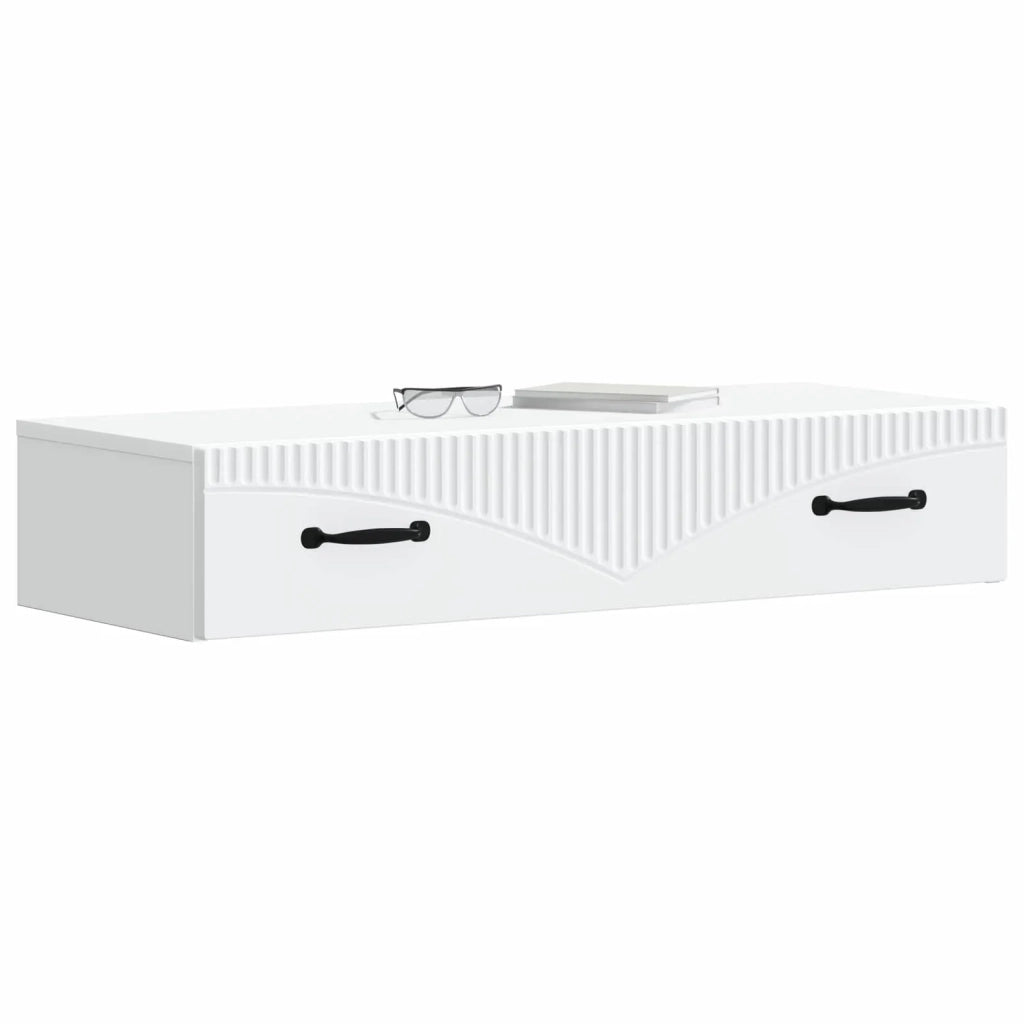 Tavolino da Parete Laterale Bianco 87,5 x 34,5 x 17 cm 899005