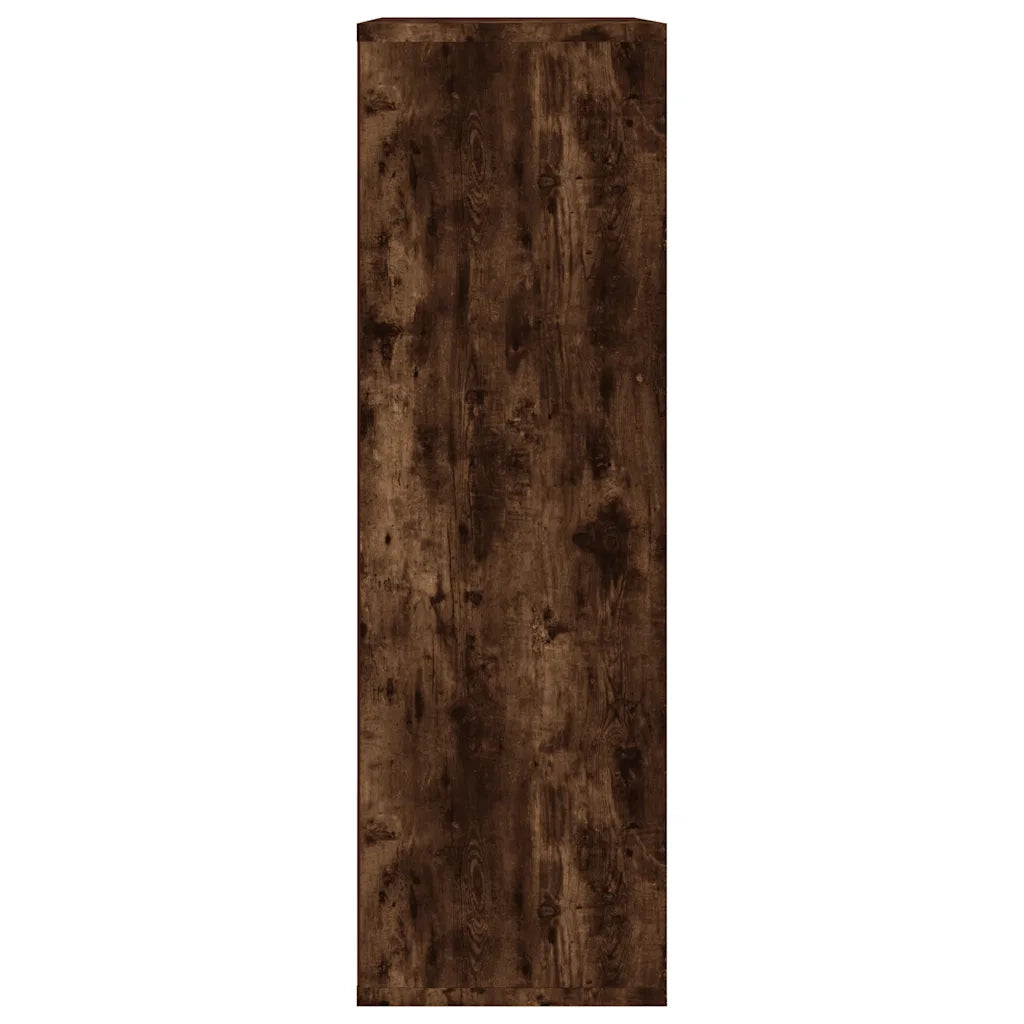Libreria-Credenza-Armadietto Portaoggetti Rovere Fumo 50x25x80 cm in Legno Multistrato
