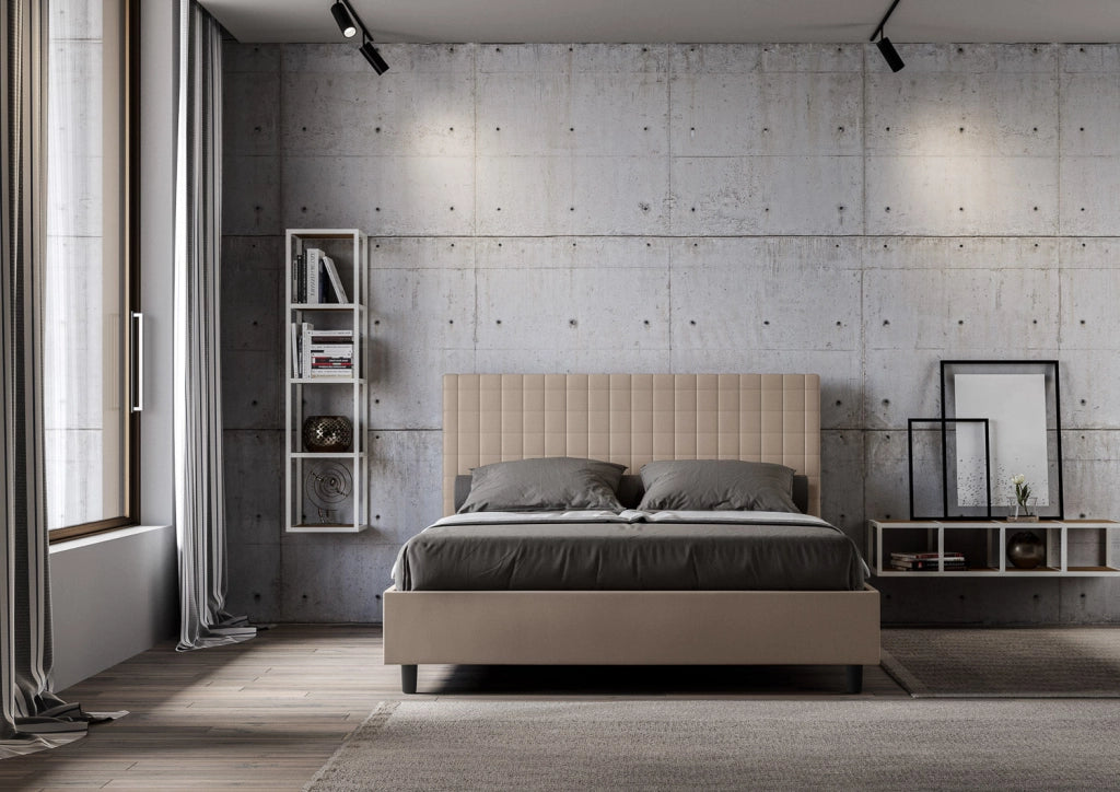 Letto Matrimoniale Extra Large 200x210 cm Senza Rete Sunny Tortora